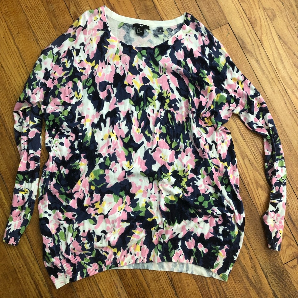 H&M Floral Oversized Sweater, L